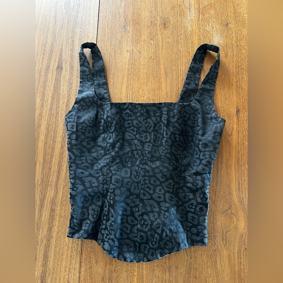 Reformation Black Fitted Bustier Tank Top - Picture 1 of 3